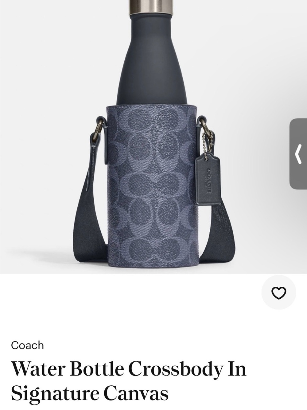 Coach Signature Canvas Bottle Carrier in Navy